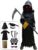 longpo Halloween Costumes for Boys Grim Reaper Costume Kids Set Scary Ghost Cosplay Outfit Halloween Party Favors Gifts